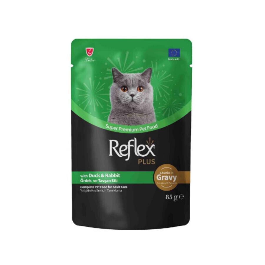 Reflex Plus Sos İçinde Parça Ördek Ve Tavşanlı Yetişkin Kedi Konservesi 85 GR | SRC: Barcode: 8698995034173